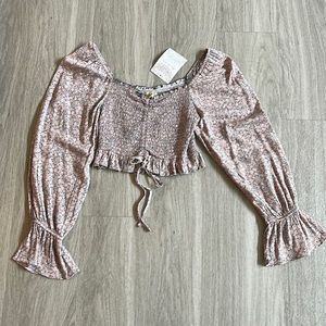 Altar'd State Long Sleeve Floral Crop Top